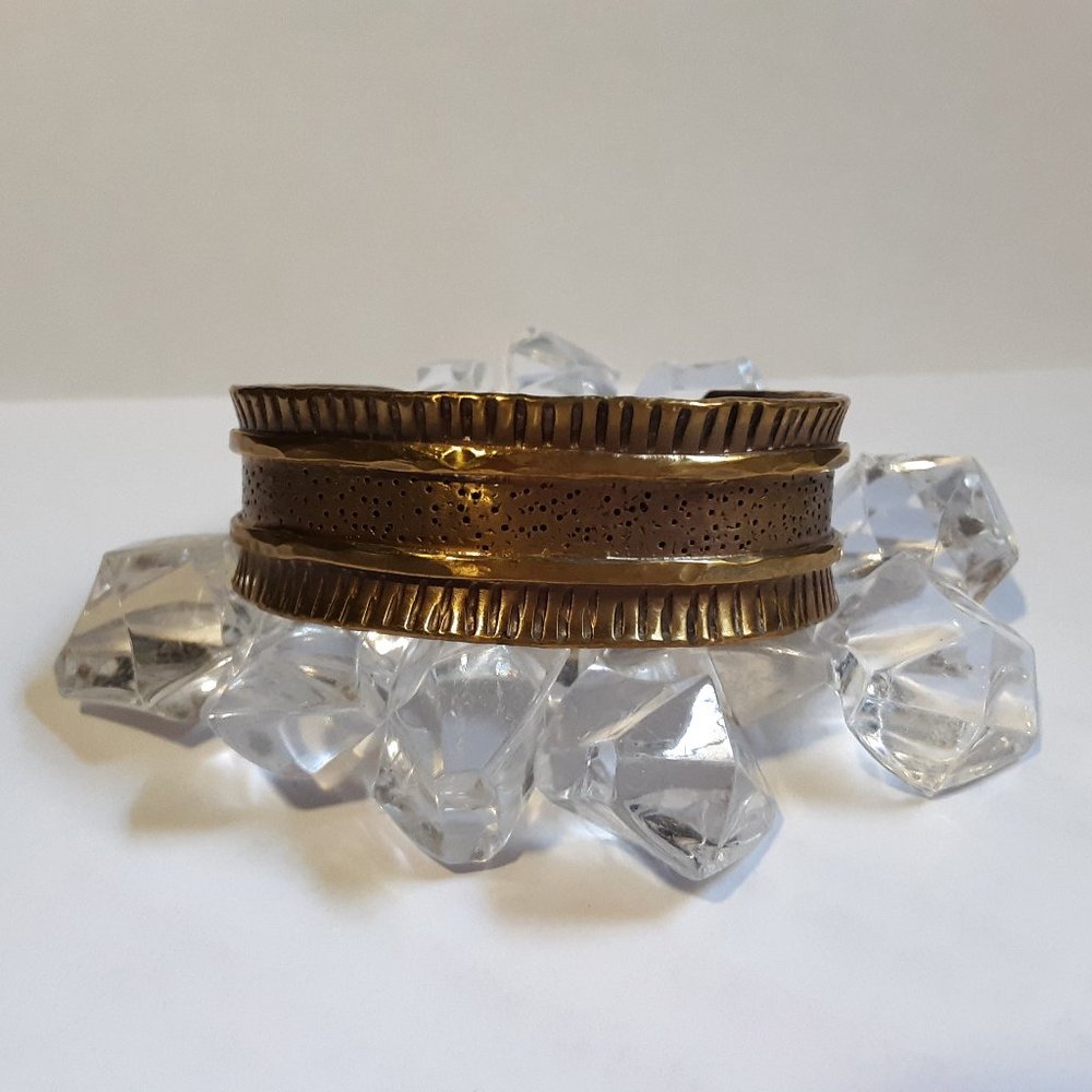 Cuff Bracelet Antiqued Brass Cuff Hand Hammered Wi